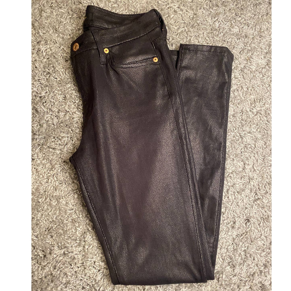 7 for all mankind black crackle coated pants - Picture 4 of 10